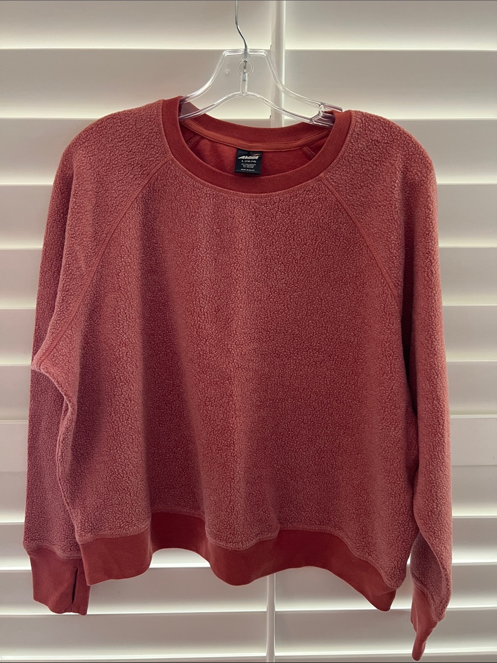 Avia Women's Dusty Rose Crew Neck Fleece Sweatshirt